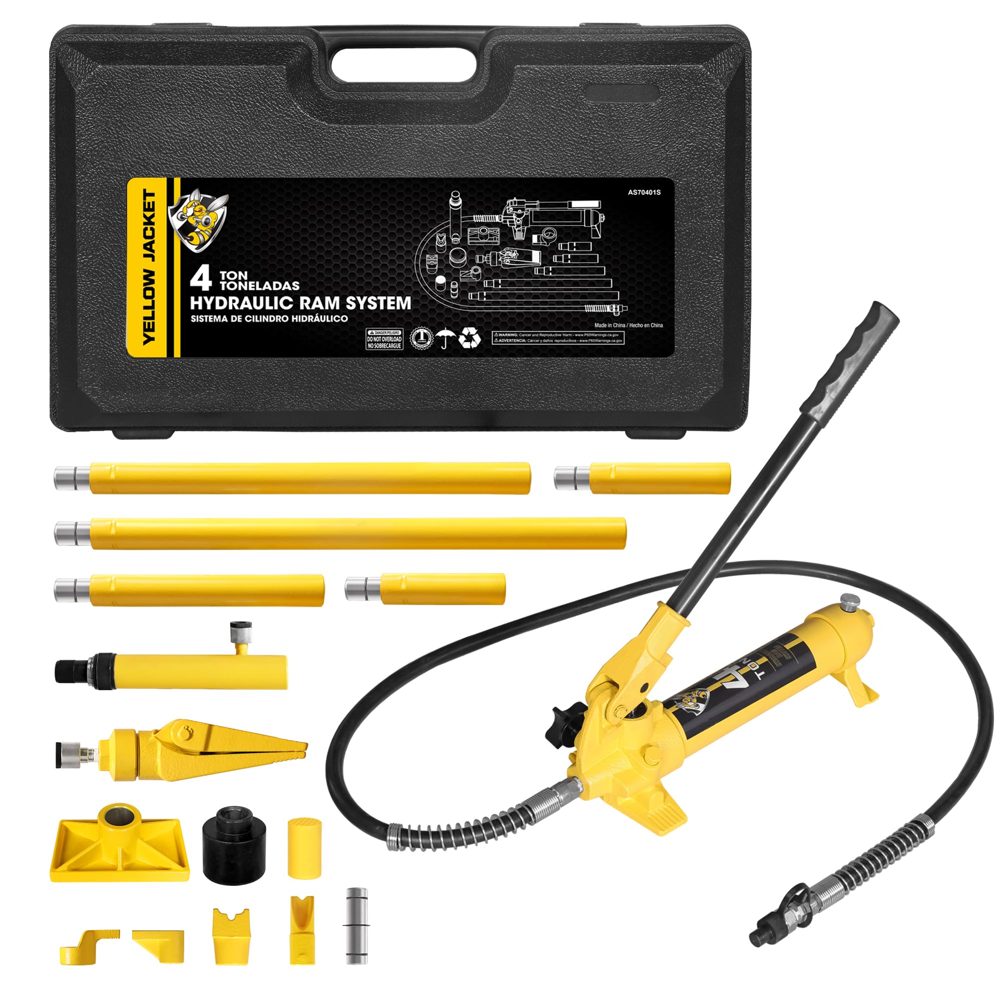 Amazon.com: YELLOW JACKET 4 ton Porta Power Kit Hydraulic